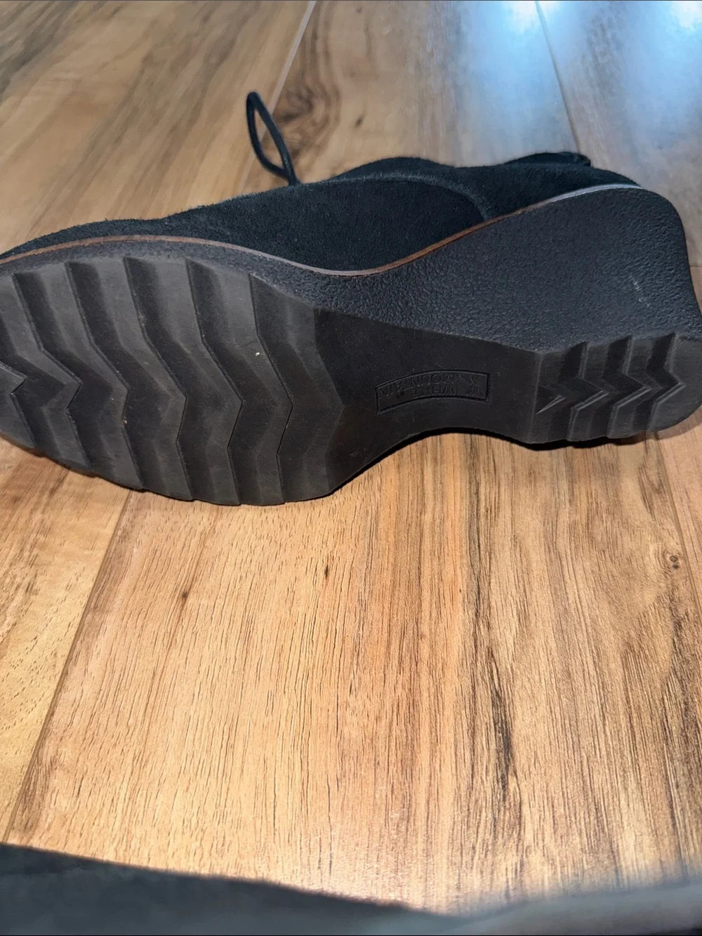 Women’s Black Suede Wedge Ankle Booties